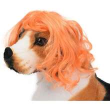Funny Orange Long Curly Dog Wig, Cat Cosplay Wig, Pet Wigs For Halloween, Christmas, Parties, Festivals, Dog Wigs For Small Medium And Large Dogs,38049243 - Reddish Brown - Xem 1