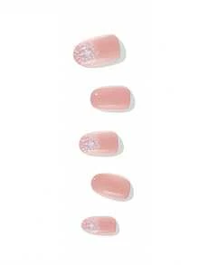 20pcs Halloween EMI Crystal Gel Nail Stickers, Transparent Base Gel, Salon Quality, Long-Lasting, Requires UV Lamp, ES20 Cross-Border Wholesale Single Piece Direct Delivery, Same Style As Red Cover Nail Stickers, Nail Art Stickers Nails Nail Supplies - Pink - View 4