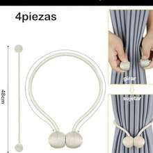 OpenHi 4 Piezas Sujetador De Cortinas, Cinta Magntica Decorativa para Cortinas, con Imn De Tierras Raras, Ideal para Sala De Estar, Dormitorio, Bao Y Comedor, 48 cm De Longitud - como se muestra en la figura - Ver 4