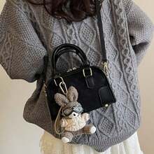 [Nueva]Bolso de hombro cruzado para mujer nuevo diseño personalizado moda  estilo Malade bolso de bolera elegante y versátil con pliegues bolso de mano bolsas - Negro - Ver 2