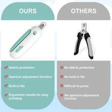Cat And Dog Nail Clippers With Adjustable Cutting Depth 1–3.5mm, Trim Design Prevents Over-Cutting, Sharp Stainless Steel Blade, Anti-Slip Handle, Ideal For Home Grooming, Suitable For Cats And Dogs(A Pet Comb Is Included.) - Multicolor - View 9