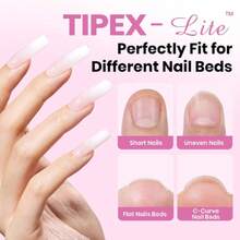 Beetles Tipex Lite Apex Nail Tips, Square Long, 96pcs 16 Sizes,Nail Supplies Nail Stuff Nail Stuff Nail Tech Supplies  Pre-Building Pre-Etched Acrylic Nail Tips For Flat Nails & Natural C-Curves Nail Beds,37984264 - Màu Đỏ Sâu - Xem 2