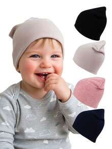 1pc Faux Cashmere Infant Beanie, Double Layer Warm Baby Hat, Suitable For Toddler Boys And Girls Casual Autumn/Spring - Multicolor - View 1