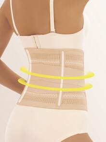 TOP Nuevo Patrón Cinturón Ajustable de Gancho & Bucle para Moldeo Corporal con Malla Transpirable - Albaricoque - Ver 2