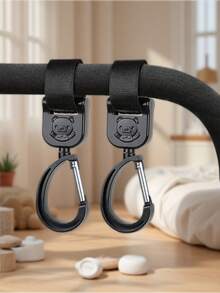2个/1个婴儿推车挂钩，适用于挂包包、电动奶瓶、汽车挂钩，高视角旋转汽车挂钩配件 - 硬塑料材质，轻便耐用（适用于3公斤以下物品）