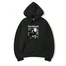 Sudadera con capucha con gráficos de la gira de la era Suicideboy para hombres, estilo hip hop rock de Harajuku, sudadera oversize de moda unisex para la calle - Negro - Ver 1