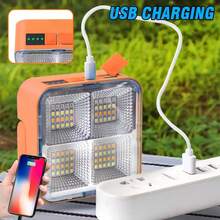 1pc Outdoor Solar Powered Lamp, Portable Camping Lantern With Built-In 2pcs 18650 1200mAh Rechargeable Batteries, Solar Panel Charging Zero Power Consumption Emergency Light, Solar LED Camping Light, Tent Light, Emergency Light, Searchlight - Magnetic Multi-Function, IP66 Waterproof, Suitable For Power Outage, Outdoor, Home Travel, Camping, Fishing And Night Market Lighting - Christmas Gift, Christmas Eve, Christmas Decoration - trái cam - Xem 1