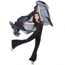 1 PC Lightweight 100% Chiffon Hand Scarf Belly Dance Scarf Throwing Chiffon Hand Scarf Belly Dance Costume Outfit Scarf - Multicolor - View 2