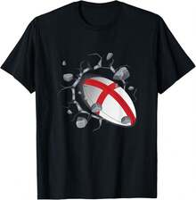 England Rugby Supporters Gifts  Players English Rugby Fans T-Shirt - Black - View 1