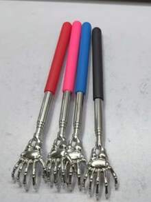 4件套可调节不锈钢伸缩背部挠痒器，符合人体工程学的手柄设计，6种颜色随机4种，便携式止痒工具 - 彩色 - 查看 4