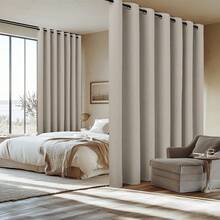 Patio Door Curtain Sound Blocking, Bedroom Privacy Room Divider Curtain Screen Partitions, Thermal Insulated Blackout Closet Sliding Door Curtain (1 Panel, 8.3ft Wide By 7ft Long, Gray) - 亞麻布 - 查看 2