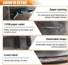 Brown Rectangular Car Tissue Holder With Elastic Band Back Seat Organizer - Brown - View 3