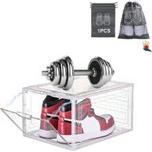 Organizadores de Zapatos 34 x 26.5 x 19cm, Paquete de 1 Caja de Zapatos de Acrílico Apilable Transparente con Puerta de Succión | Incluido 1 Bolsas Organizadora para Zapatos,38024947 - Púrpura polvoriento - Ver 1