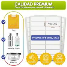 Etiquetas para ropa sin planchar adhesivas escribibles lavables aptas para lavadora 108 etiquetas blancas 1.2 x 4.5 cm ideales para escuela guarderia y campamento ezmark - Blanco - Ver 2