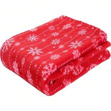 2026 Elegant Comfort Velvet Touch Ultra Plush Christmas Holiday Printed Fleece Throw/Blanket-50 X 60inch, (Reindeer), 50 X 60 Inch (W912) - Red Snowflake - 查看 2