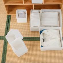1/3/6pcs Foldable Storage Boxes For Clothes Pants Socks Underwear Cosmetics Accessories Bedroom Closet Organizer Container Set Fabric Cube Bins Stackable Drawer Dividers Home Organization Solutions - White - View 6