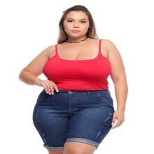 TOP Cropped Feminina Suflex Strap PLUS SIZE - Red - View 4