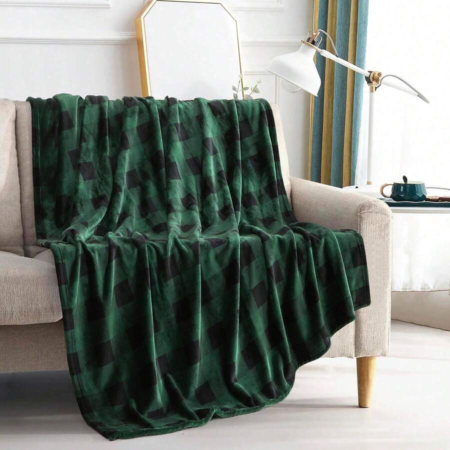 2026 Elegant Comfort Velvet Touch Ultra Plush Christmas Holiday Printed Fleece Throw/Blanket-50 X 60inch, (Reindeer), 50 X 60 Inch (W912) - 水牛城綠 - 查看 1