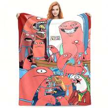 Smiling Friends Cartoon Character Flannel Blanket - Màu sắc hỗn hợp - Xem 5