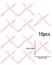 10 Pcs Valentine Decorative Bows With Convenient Ties - Pink Decorative Bows Perfect For Wine Glass Decoration Holiday Decorations, Country Crafts And Gifts | Classic Polyester Ribbon Bows For Holiday Home And Wedding Decorations, Valentine's Day Decorations, Mother's Day Decorations, Graduation Season Decorations, Gift Decorations, Candy Wrapping Decorations, Pink Decorations - Pink - View 12