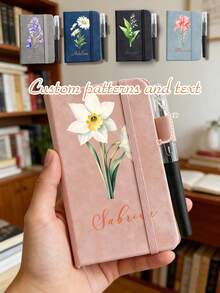 1 cuốn sổ tay bỏ túi cá nhân hóa (kèm 1 bút bi), sổ tay tùy chỉnh với tên và biểu tượng hoa hộ mệnh, sổ tay bỏ túi bằng da A7, sổ ghi chú cuộc họp mini di động, quà tặng cho bạn bè, quà tặng lễ rửa tội. - Nhiều màu - Xem 8