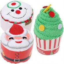 OpenHISTOBAZA 3 Piezas Toallas de Mano Navideas Toallas de Modelado Pasteles con Diseo Santa Claus Mueco rbol Navidad para Decoracin y - como se muestra en la figura - Ver 2