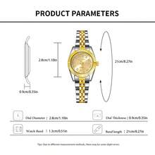 YOLAKO1 这款时尚商务休闲女士钢带石英表适合派对、庆典、婚礼和日常佩戴。它是返校季、毕业季和感恩节送给女性的最佳礼物。 - 金色 - 查看 8