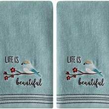 Leoon SKL Home by Saturday Knight Ltd. Enjoy Today Juego de Toallas de Mano de 2 Piezas - gris+disfruta hoy - Ver 2