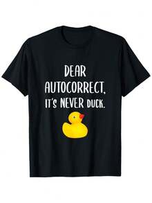 Estimado Autocorrect, Nunca es Pato. Camiseta de Humor - Negro - Ver 6