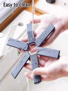 1pc/2pcs/3pcs Foldable Heat Insulation Mat, Kitchen Heat Resistant Foldable Pad, Anti-Scald Pot Holder, Cooking Trivet, Heat Proof Tableware Coaster - Black - View 3