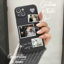 1pc Customized TPU Phone Case, Compatible With IPhone, Honor - Black - View 5