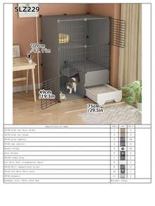 Cat Cage For Home Use, Indoor Small Space Cat Villa, Cat House, Cat Bed, Cat Litter Box All-In-One, Space-Saving