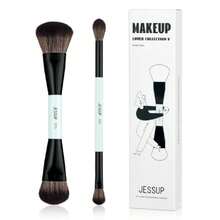 Brushes 2pcs Double Sided Foundation Brush Contour Brush Dual Ended Eye Blending Brush, Multi-Functional Cosmetic Brush Bright Cyan T502,38051919 - Rỉ Nâu - Xem 1