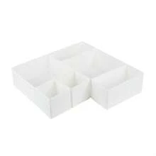 1/3/6pcs Foldable Storage Boxes For Clothes Pants Socks Underwear Cosmetics Accessories Bedroom Closet Organizer Container Set Fabric Cube Bins Stackable Drawer Dividers Home Organization Solutions - White - View 10