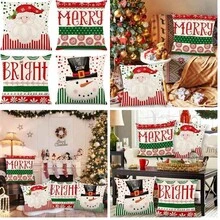 OpenHi TAGNEFLOR 4 Piezas Funda de Almohada de Navidad,Funda de Cojn de Navidad de 45 x 45 cm,Funda de Almohada Decorativa de Navidad para Sof, Silln, Cama Decoracin de Navidad (J) - j - Ver 1