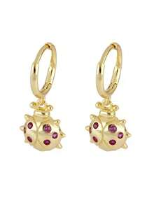 1 Pair Unique Golden Scorpion & Ladybug Earrings, Creative Versatile Men's Gift - Yellow Gold - View 4