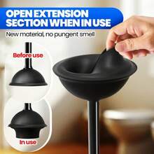 Denvlex Toilet Plunger With Holder, Heavy Duty Plunger And Holder Combo For Bathroom Cleaning, Bathroom Decor, Bathroom Accessories, Toilet Bowl Cleaners, Black, 188inch - ColorA - View 4