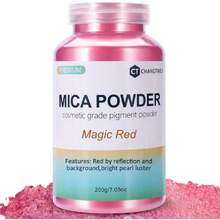 Mica Powder,7.05OZ(200g),Magic Red Mica Powder Pigment For Epoxy Resin,Lip Gloss,Car Paint,Dye,Soap Making,Nail Polish,Epoxy Resin,Candle Making,Bath Bombs,38027115 - 紅色 - 查看 1