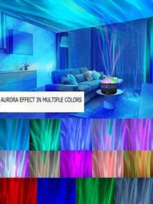 1pc Star Projector Lamp With Remote Control - Arctic Aurora Bedroom Decor, Modern Desk Lamp, Suitable For Holidays, Parties - Holiday Gift Idea, Bedside Night Light, Camping Lighting Display, Fantasy Room Decor, USB Powered Lamp, Romantic Bedroom Lighting - 黑色 - 查看 3