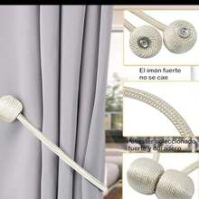 OpenHi 4 Piezas Sujetador De Cortinas, Cinta Magntica Decorativa para Cortinas, con Imn De Tierras Raras, Ideal para Sala De Estar, Dormitorio, Bao Y Comedor, 48 cm De Longitud - como se muestra en la figura - Ver 5