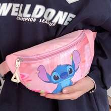 Stitched Fashionable Fanny Pack - Adjustable Waist Belt Fanny Pack In Bright Pink, Suitable For Travel, Hiking And Daily Commute, Fashionable Cartoon Pattern Fanny Pack, Practical And Secure, Can Store Phone And Wallet, Lightweight Sports Sling Bag - Multicolor - View 5
