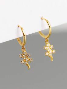 1 Pair Unique Design Golden Gecko & Crocodile Earrings, Creative Versatile Men's Gift - Yellow Gold - View 4