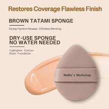 Momo's Workshop  Sponge Puff, Large Beauty Puff For Quick Flawless , Concealer Powder Puff For Liquid & Cream Foundation 2PCS,38053297 - 棕色 - 查看 2