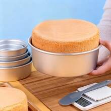 1 pieza/Set de 3 piezas, Molde redondo para hornear pasteles de aluminio, Molde de pastel redondo con fondo extraíble, Juego de herramientas de horneado de varios tamaños, Molde de pastel creativo, Apto para pasteles de cumpleaños y pasteles de boda, Horno y olla a presión, Lavavajillas, Duradero - Fondo vivo - Ver 10