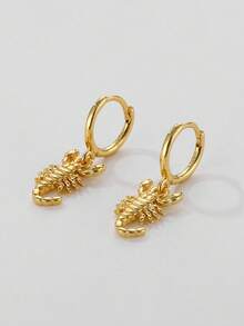 1 Pair Unique Golden Scorpion & Ladybug Earrings, Creative Versatile Men's Gift - Yellow Gold - View 2