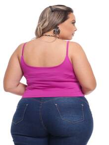 TOP Cropped Feminina Suflex Strap PLUS SIZE - Purple - View 2