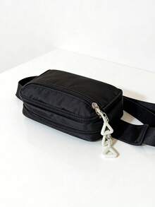 1pc Teenager Multi-Pocket Zipper Closure Solid Color Casual Crossbody Bag, Suitable For Ramadan Shopping And Daily Use - A - View 6