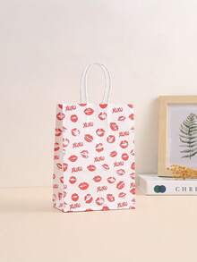 20/10/5/2 Piezas Bolsas de papel kraft con asas con diseño de corazón para el Día de San Valentín - Resistentes, con fondo reforzado, adecuadas para regalos del Día de San Valentín, bodas, aniversarios, Año Nuevo, cumpleaños, regalos con tema de amor, regalos sorpresa de aniversario - Multicolor - Ver 9