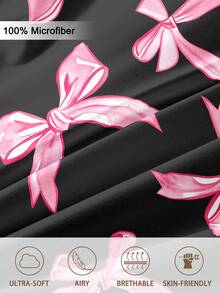 Bộ 1/2/4 vỏ gối bằng polyester họa tiết nơ dễ thương (không bao gồm ruột gối), mềm mại và thoải mái, phù hợp cho mọi mùa. - Nhiều màu - Xem 6