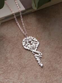 1PC Custom Zodiac Name Pendant Necklace, Personalized Simple And Fashionable 12 Zodiac Signs, Stainless Steel Lion Taurus Sagittarius, Etc., Custom Name Necklace, Custom Necklace, Elegant Simple Style, Women's Popular Jewelry, Birthday Gifts, Daily Wear, Birthday Gifts, Valentine's Day Gifts, Personalized Gifts, Personalized Gifts For Her Personalized - Multicolor - View 5